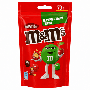 ام اند امز M&M's شکلاتی مغزدار با طعم گیلاس ۷۰ گرم  M&M's Crunchy Cherry Milk Chocolate 70g