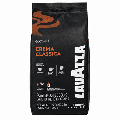 قهوه دانه‌ای لاوازا کرما کلاسیکا ۱ کیلوگرم | ۴۰٪ عربیکا ۶۰٪ روبوستا  Lavazza Crema Classica Whole Coffee Beans 1kg | 40% Arabica 60% Robusta